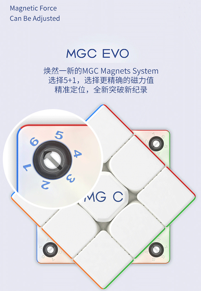 YongJun MGC EVO 3x3x3  Magnetic Speed Cube Stickerless